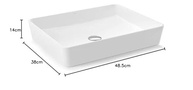 Docol Cuba de Apoio Retangular 485x380mm com Design Moderno e Garantia Toda Vida - imagem 2
