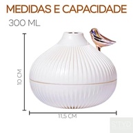 Difusor de Aromas Ultrassônico 300ml com Luz LED e Design Decorativo Pássaro - imagem 3