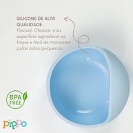 Kit Bowl de Silicone Azul com Talheres Ergonômicos para Bebês | Seguro, Sustentável e Divertido - imagem 4