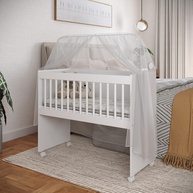 Mini Berço Multifuncional com Rodas e Mosquiteiro - Transforme Espaços com Estilo e Conforto - imagem 1