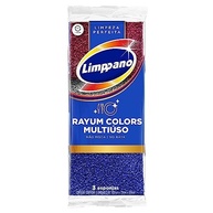 Limppano Esponja Multiuso Rayum Colors - 3 Unidades com Design Moderno e Superfície Protetora - imagem 2