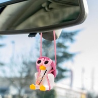 Enfeite de Carro Giratório de Pato com Bebida: Charme e Diversão para Seu Painel! - imagem 4