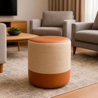 Puff Plus com Acabamento Premium – Assento Confortável e Versátil para Sala, Quarto ou Closet Bege Caramelo - imagem 2