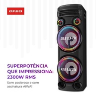 Torre de Som AIWA T2W-02 2300W: Graves Profundos, Luzes RGB e Conexões Completas - imagem 3
