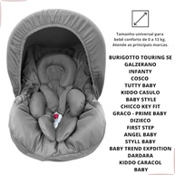 Kit 5 Peças Bebê Conforto: Capa, Protetor Cinto, Capota e Redutor (0-13kg) - Cinza Chumbo - imagem 5