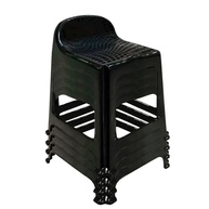 Kit com 2 Bancos de Plástico com Encosto - Banquetas Empilháveis Pretas para Conforto e Estilo - imagem 5