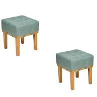 Kit 2 Puffs Apolo em Madeira Maciça - Estilo e Conforto para sua Sala de Estar - imagem 1