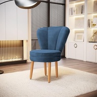 Cadeira Poltrona Recepção Veludo Azul MOBLAN - Conforto e Estilo para Ambientes Modernos - imagem 3