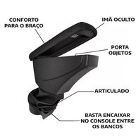 Apoio de Braço Premium Courvin Preto para Fiat Argo, Cronos e Strada - Conforto e Organização - imagem 4