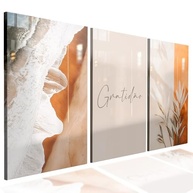 Kit 3 Quadros Decorativos Sala/Quarto - Gratidão em Cores Neutras | Design Premium e Fácil Instalação - imagem 1
