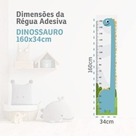 Régua de Crescimento Infantil Adesiva Dinossauro - Decoração Divertida e Prática para Quartos de Criança - imagem 3