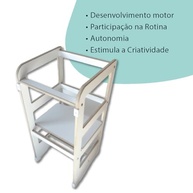 Torre de Aprendizagem Montessori com Bandeja Branca - Estímulo Autônomo e Seguro para Crianças - imagem 5