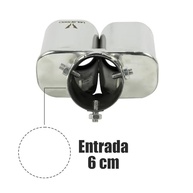 Ponteira Velspeed Esportiva Dupla Quadrada Curva Cromada 7,5cm: Estilo e Performance - imagem 4