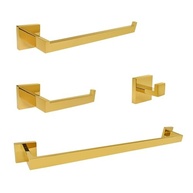 Conjunto de 4 Acessórios para Banheiro em Aço Inoxidável 304 Dourado - Moderno e Resistente - imagem 1