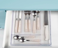 Organizador de Talheres em Acrílico com Tampa - Design Moderno para Cozinha e Gavetas - imagem 3