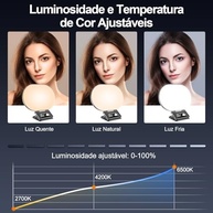 Luz de Selfie Tobeape Portátil: Ilumine Seus Vídeos e Fotos com 80 LEDs e 3 Modos de Cor - imagem 3