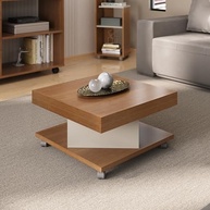 Mesa de Centro com Rodízios SAARA Cinamomo/Off White – Design Moderno e Funcionalidade - imagem 2