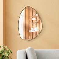 Espelho Decorativo Orgânico 50x35cm com Moldura em Lâmina de Madeira | Design Moderno e Sofisticado - imagem 1