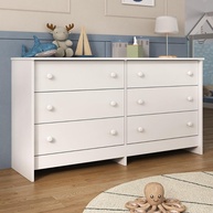 Cômoda Infantil 136cm com 6 Gavetas - Design Moderno e Espaçoso para Quarto de Criança - imagem 1
