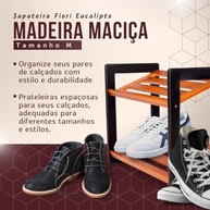 Sapateira Multifuncional em Madeira Maciça - Até 12 Pares | Design Moderno e Compacto - imagem 4