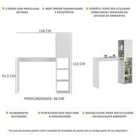 Armário de Cozinha com 1 Porta e Mesa/Bancada MP6004 Multimóveis Branco - Design Moderno e Funcional - imagem 4