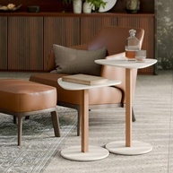 Kit Mesas Laterais Triangulares em MDF Off White - Design Orgânico Moderno para Sala e Escritório - imagem 5