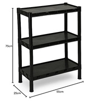 Estante Plástica Preta 3 Prateleiras - Design Moderno e Resistente | Agraplast 918 - imagem 3