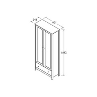 Cristaleira 2 Portas 1 Gaveta Ditália E-954 Branco - Design Moderno e Resistente - imagem 4