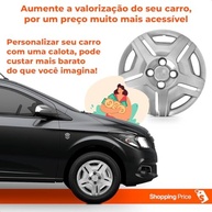Kit 4 Calotas Aro 14 Prata Grid para Onix e Prisma (14-18) - Estilo e Proteção - imagem 5
