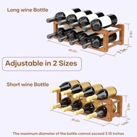 Rack de Vinho em Madeira com 2 Níveis - Organizador Elegante e Espaçoso para Garrafas - imagem 4