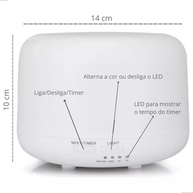 Difusor de Aromas Elétrico 300ml com LED RGB e Controle Remoto - Umidificador Silencioso para Casa e Escritório - imagem 4