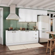 Cozinha Compacta Emily Henn 4 Peças com Balcão e Aéreo Branco Moderno - imagem 1