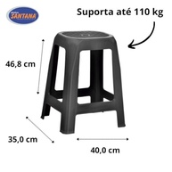 Conjunto com 3 Banquetas Pretas Modernas | Design Ergonômico e Praticidade - imagem 3