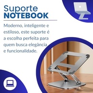 Suporte para Notebook em Alumínio Articulado 17" | Ajustável, Dobrável e Ergonômico - imagem 3