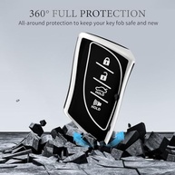 OFFCURVE Capa Protetora Premium para Chave Lexus ES350, ES300h, UX200, LS500, LC500 - Prata e Preta - imagem 5