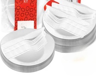 Kit Churrasco Descartável 100 Unidades - Pratos, Facas e Garfos Resistentes - imagem 3