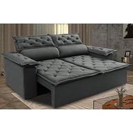 Sofá Retrátil e Reclinável Cama Inbox Compact 1,50m em Tecido Suede Velusoft Cinza - Conforto e Estilo Moderno - imagem 2
