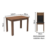 Conjunto Sala de Jantar Madesa Lola - Mesa com Tampo de Madeira e 2 Cadeiras Rustic/Preto - imagem 4