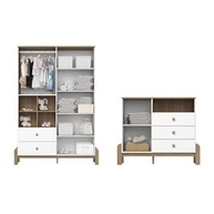 Conjunto Quarto de Bebê Yuri - Guarda-roupa e Cômoda em Branco e Jequitibá - imagem 3