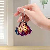 Enfeite Jesus Acrílico: Carro, Mochila, Chaveiro e Decoração Natalina | Presente Religioso e Criativo - imagem 1