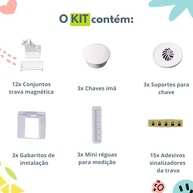 Trava Magnética para Gavetas e Armários - Kit com 12 Unidades | Segurança Total para Bebês e Crianças - imagem 4