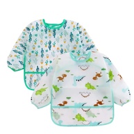 Babador Manga Longa Infantil - Kit 2 Unidades com Estampas Dino e Cactos - imagem 1