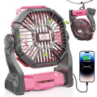 Ventilador de Acampamento 2 em 1 com Lanterna LED e Bateria 30.000 mAh - Ideal para Piqueniques, Pesca e Emergências - imagem 2