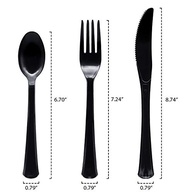 Talheres Pretos Rígidos Extra Pesados - Combo 8 Lugares com Facas, Garfos e Colheres - imagem 4