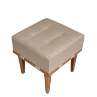 Puff Quadrado em Linho com Pés de Madeira Maciça 43cm - Estilo e Conforto Moderno - imagem 5
