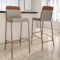 Kit 2 Banquetas Altas Duo Carraro - Areia e Rosê | Estilo e Conforto Moderno - imagem 1