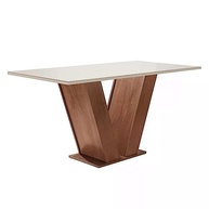 Conjunto Sala de Jantar com Mesa de Vidro e 6 Cadeiras - Design Moderno Espanha Espresso Móveis - imagem 5