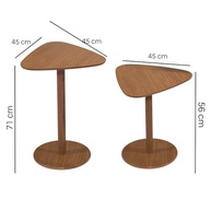 Kit Mesas Laterais Triangulares em MDF - Design Orgânico Moderno para Sala e Escritório - imagem 2