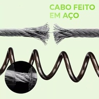 Cadeado Reforçado para Moto e Bicicleta com Senha - Cabo de Aço 1000mm x 10mm (Preto) - imagem 5
