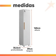 Armário Multiuso com Chave e Rodízios para Escritório - Lune Branco - imagem 3